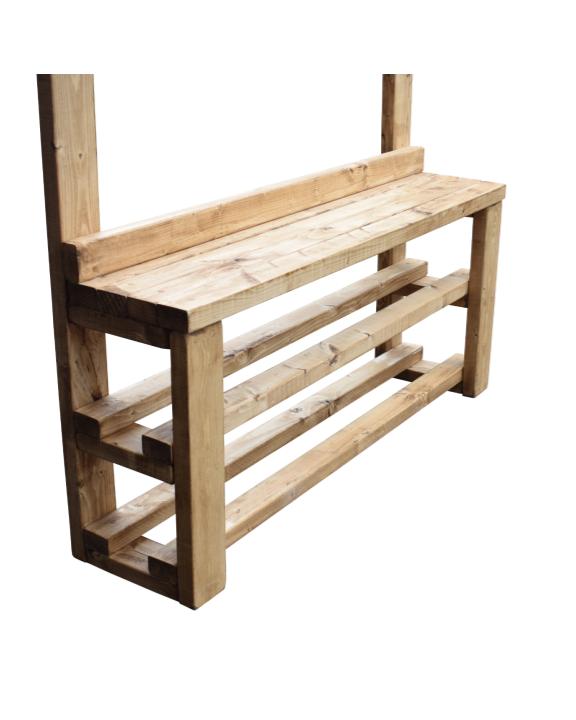 Coat and Shoe Rack With Shelf and 6 Hooks