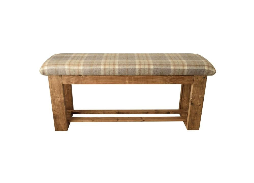 Hallway or Dining Table Bench - Tartan Fabric