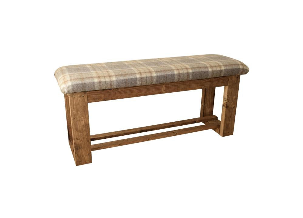 Hallway or Dining Table Bench - Tartan Fabric