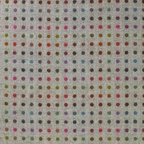 Large Footstool - Multispot Grey (Abraham Moon) Fabric - Straight Waxed Legs