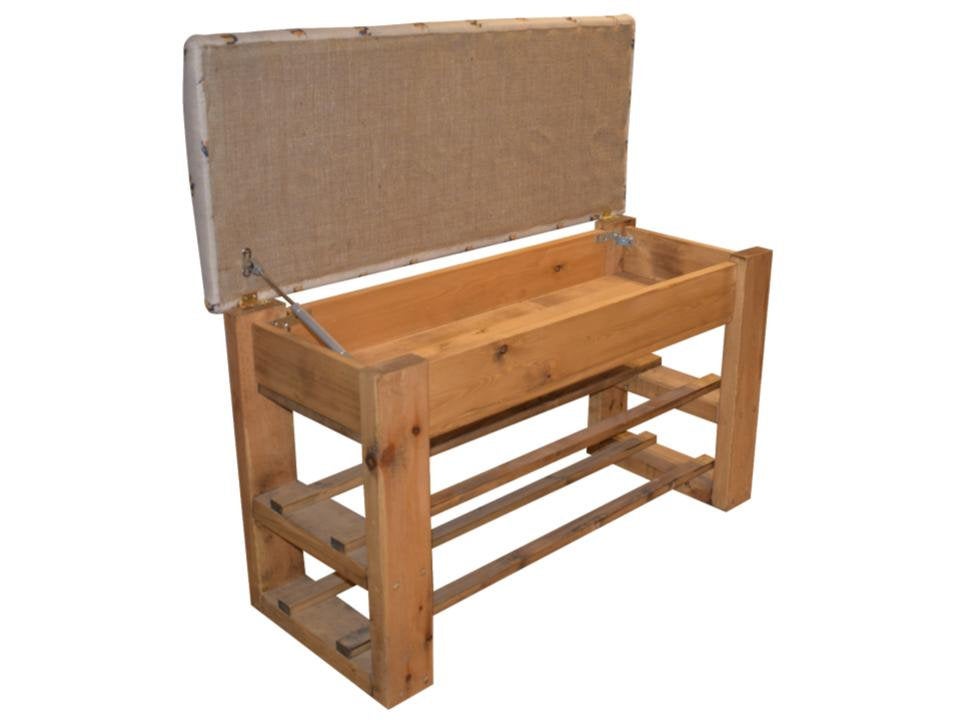 Storage Bench With Shoe Rack - Bee Fabric