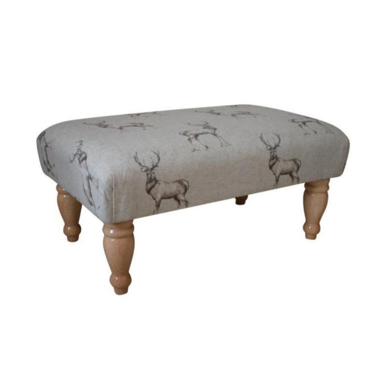 Large Footstool - Customers Own Fabric - Straight or Turned Waxed, Natural or Mahogany Legs