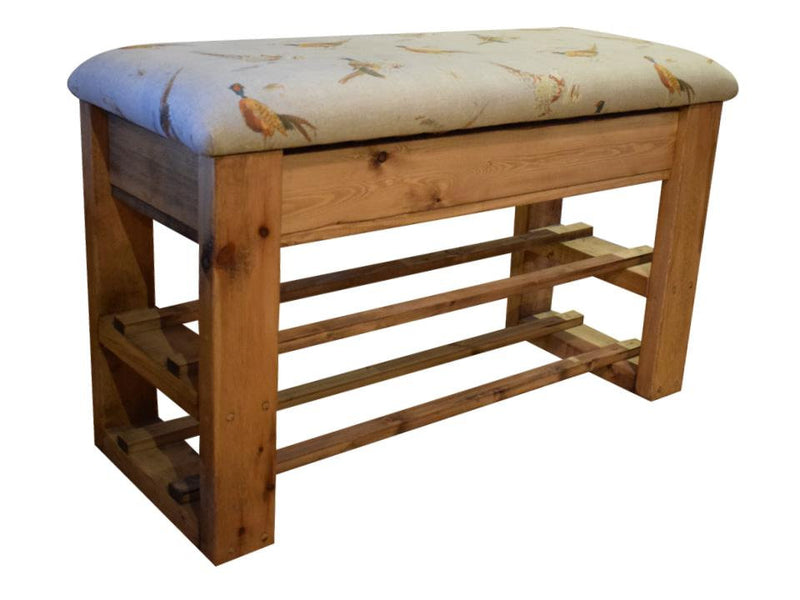 Storage Bench With Shoe Rack - Pheasant Fabric